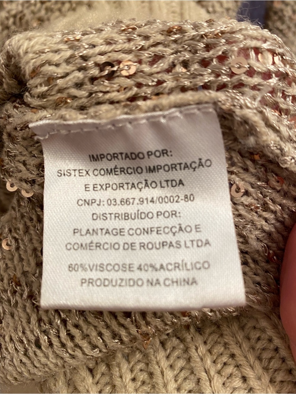 Rare Neutral Farm Rio Golden Sequin V-Neck Cardigan - Picture 7 of 8